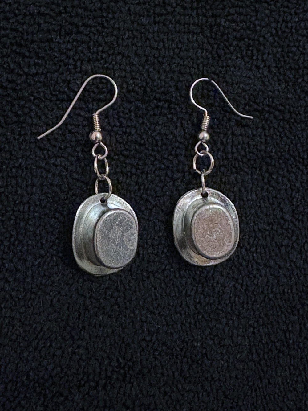 Upcycled Monopoly Top Hat Token Dangle Earrings Handmade